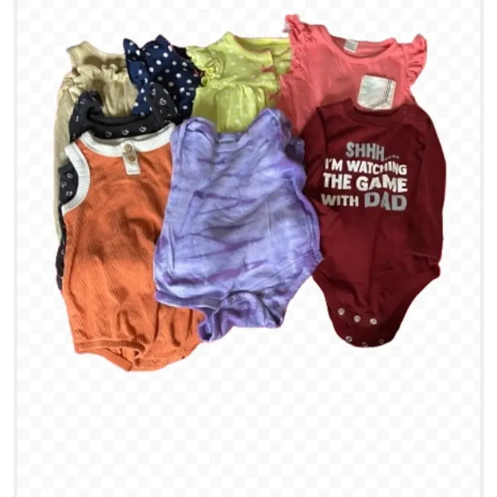 Lots of nine girls onesies sizes from 6 to 12 months